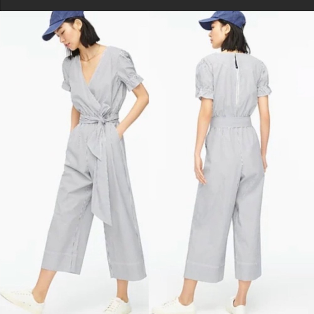 JCrew Cotton Striped Jumpsuit Sz 12T; Good condition